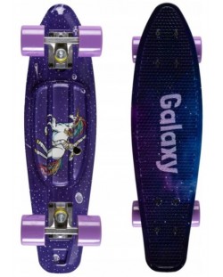 Детски скейтборд Qkids - Galaxy, лилав еднорог