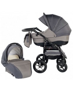 Детска количка 2 в 1 Baby Merc - Zipy, сиво