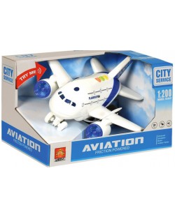 Детска играчка Raya Toys - Самолет със светлини и музика