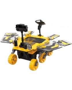 Детска играчка Raya Toys - Соларен робот, Марсоход за сглобяване, жълт, 46 части