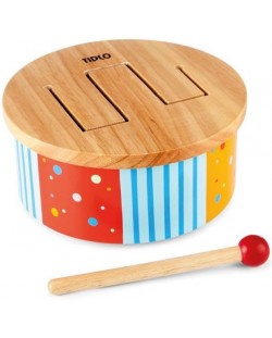 Детски музикален инструмент Bigjigs - Дървено барабанче