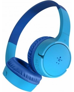 Детски слушалки с микрофон Belkin - SoundForm Mini, безжични, сини