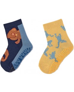 Чорапи със силиконова подметка Sterntaler - Хамелеон, 19/20 размер, 12-18 месеца, 2 чифта