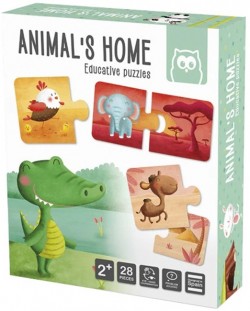 Детски пъзел Eurekakids - Montessori, Къщата на животните, 28 части