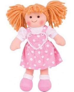 Детска играчка Bigjigs - Мека кукла Руби, 25 cm