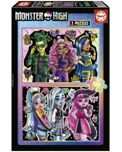 Детски пъзел Educa от 2 x 100 части - Monster High