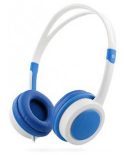 Детски слушалки с микрофон T'nB - Kids, бели/сини