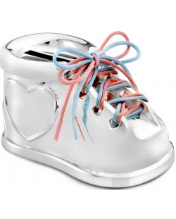 Детска касичка Zilverstad - Бебешка обувка, сребриста