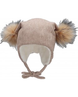 Детска зимна шапка с помпони Sterntaler - 51 cm, 18-24 м, розова