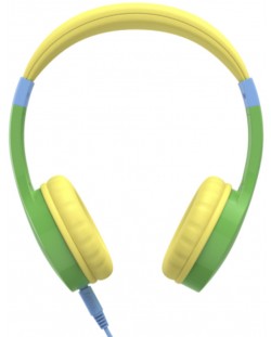 Детски слушалки с микрофон Hama - Kids Guard, зелени/жълти