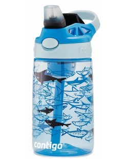 Детска бутилка Contigo Cleanable - Sharks, 420 ml, синя