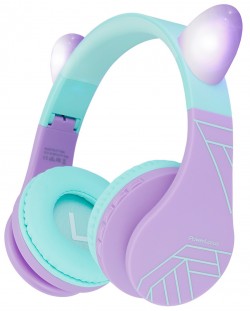 Детски слушалки PowerLocus - P1 Ears, безжични, лилави