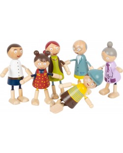 Детски дървени кукли Small Foot  - Семейство, 6 броя