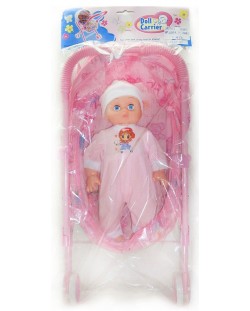 Детски комплект Raya Toys - Бебе в количка