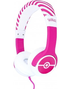 Детски слушалки OTL Technologies - Pokemon Pokeball, розови