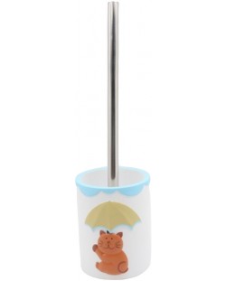 Детска четка за тоалетна Inter Ceramic - Cat and Dog, 9.8 x 39.5 cm