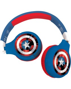 Детски слушалки Lexibook - Avengers HPBT010AV, безжични, сини