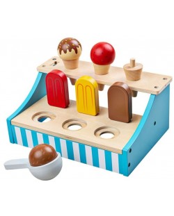 Детска играчка Bigjigs - Дървена стойка със сладолед