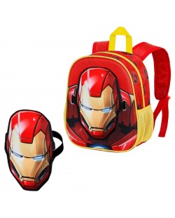 Раница за детската градина Karactermania Iron Man - Armour, 3D, с маска