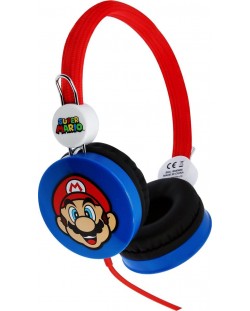 Детски слушалки OTL Technologies - Core Super Mario, сини/червени