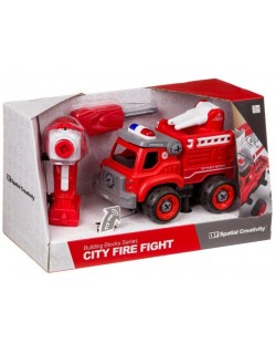 Детска играчка Raya Toys - Сглобяема пожарна кола