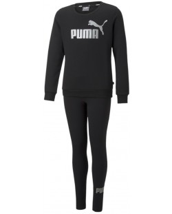 Детски спортен екип Puma - Logo Crew FL & Leggings,  черен