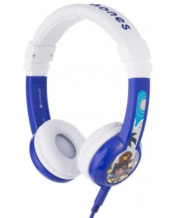 Детски слушалки с микрофон BuddyPhones - Explore, сини/бели