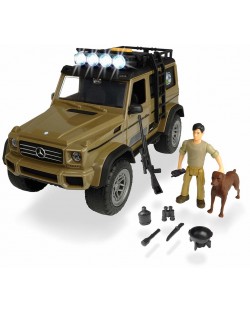 Детска играчка Dickie Toys Playlife - Джип с ловец и куче, 23 cm