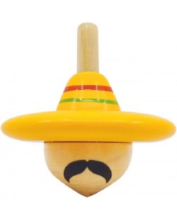 Детска играчка Svoora - Мексиканецът, дървен пумпал Spinning Hats 