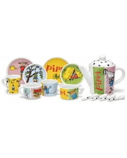 Детски порцеланов сервиз за чай Pippi - Пипи Дългото чорапче