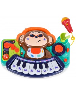 Детска играчка Hola Toys - Мини пиано с микрофон, DJ Monkey