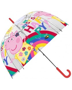Детски чадър Kids Euroswan - Peppa Pig, прозрачен, 48 cm