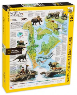 Пъзел New York Puzzle от 500 части - Динозаври, Северна Америка