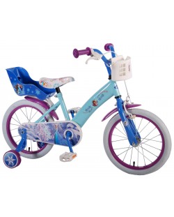 Детски велосипед с помощни колела E&L Cycles - Дисни Frozen, 16 инча