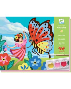 Комплект за рисуване с гваш бои Djeco - Лятно великолепие