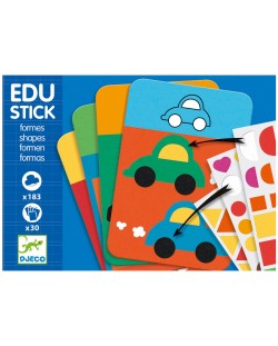 Образователна игра със стикери от Djeco – Edu Stick, Форми