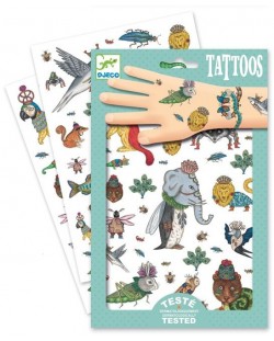 Детски временни татуировки Djeco – Странни създания, металически
