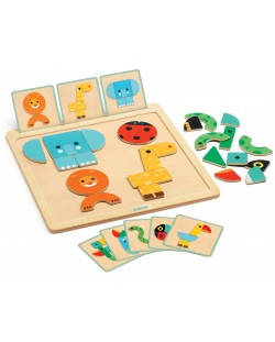 Детска игра Djeco - GeoBasic, с магнитни карти