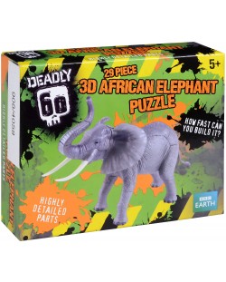 3D пъзел Deadly 60 от 29 части - Африкански слон
