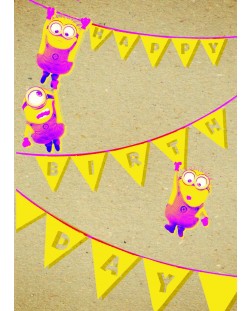 Поздравителна картичка Danilo - Crafty Minions: Birthday Bunting