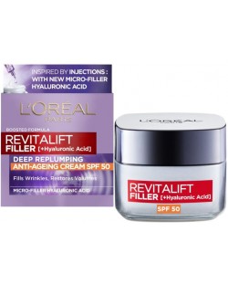 L'Oréal Revitalift Дневен крем за лице Filler, SPF50, 50 ml