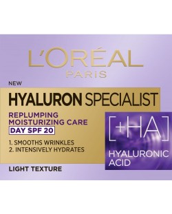 L'Oréal Hyaluron Specialist Дневен крем за лице, SPF20, 50 ml