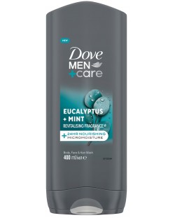 Dove Men+Care Душ гел Eucalyptus+Mint, 400 ml