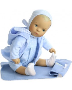 Кукла с легло Vilac - Petitcollin - бебе Том, 35 cm