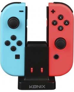 Докинг зарядна станция Konix - Mythics, двойна, черна (Nintendo Switch)