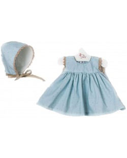 Дрехи за кукла Asi Dolls - Мария, светлосиня рокля и шапка, 43 cm