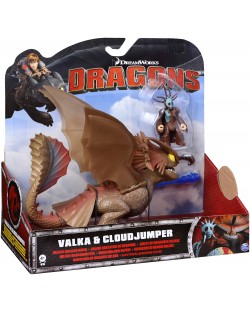 Комплект фигури Spin Master Dragons - Дракон и ездач, Valka & Cloud Jumper