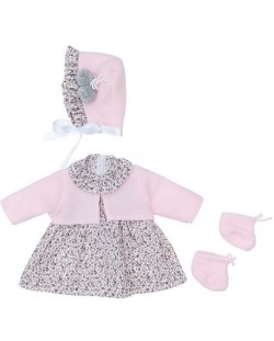 Дрехи за кукла Asi Dolls - Лея, рокля, шапка и терлички, 46 cm