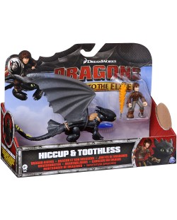 Комплект фигури Spin Master Dragons - Дракон и ездач, Hiccup & Toothless