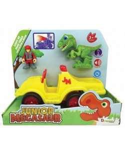 Детска играчка Dragon-I Toys - Динозавър, с кола и шофьор